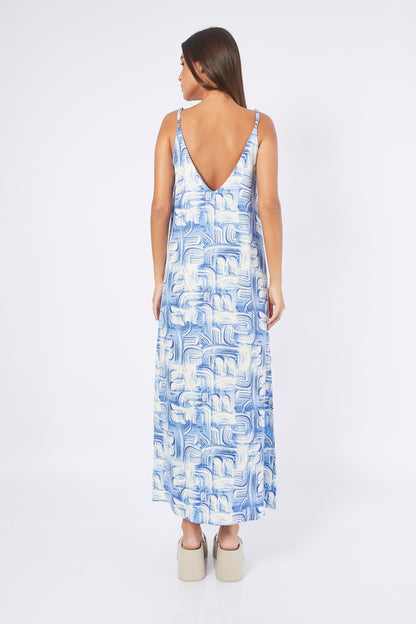 VESTIDO LONDON PRINT AZUL