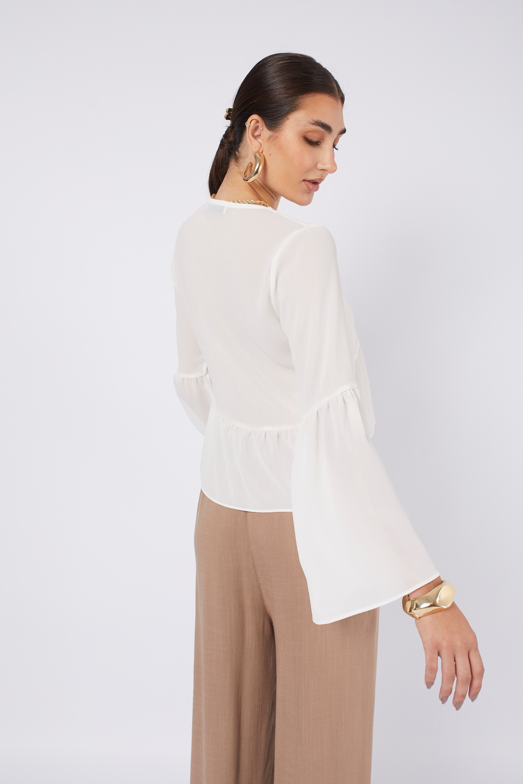 BLUSA BOHO MANGA LARGA PERLA - NAIA