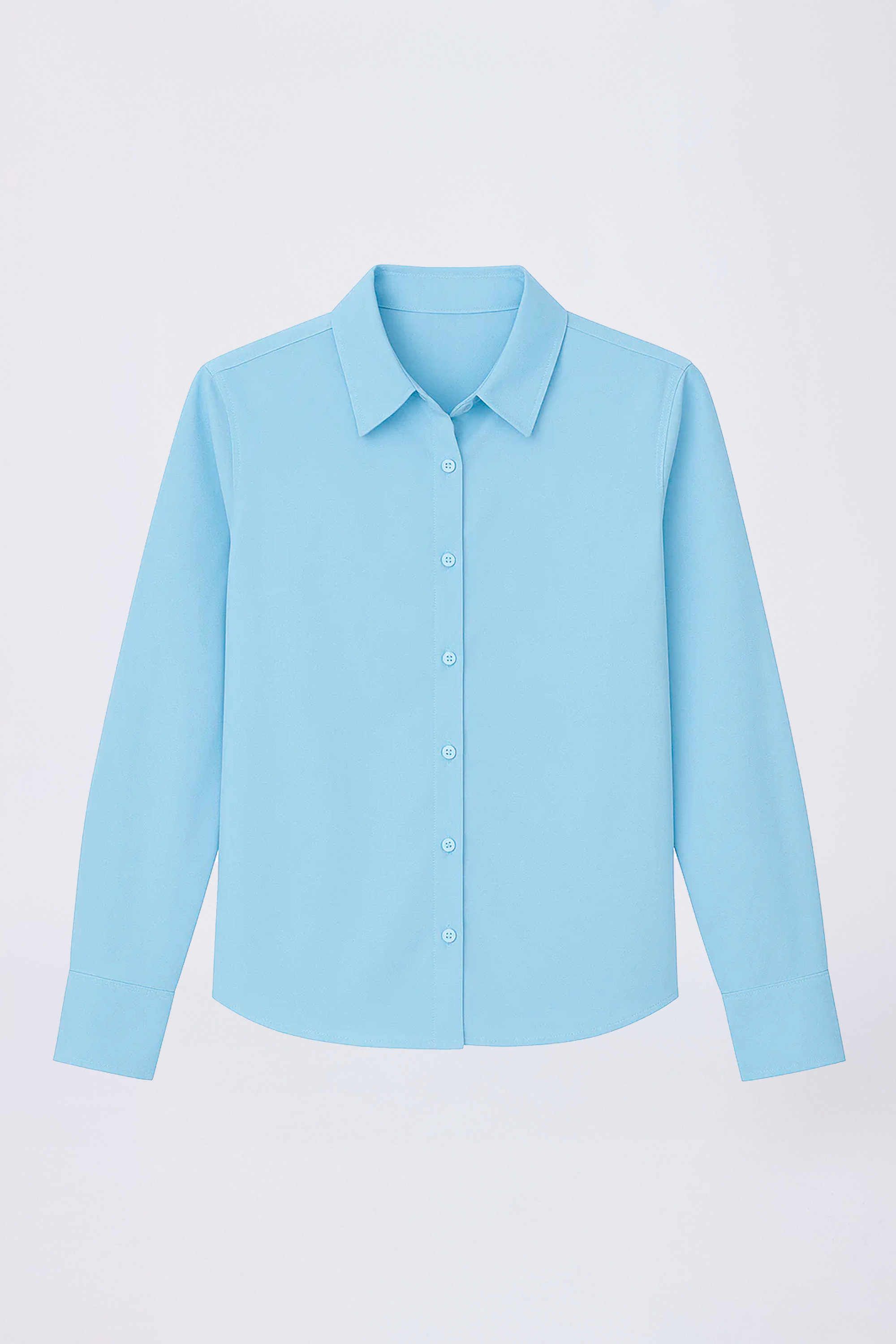 BLUSA CAMISERA CON BOTONES DELANTEROS Y POSTERIORES CELESTE - BILBAO