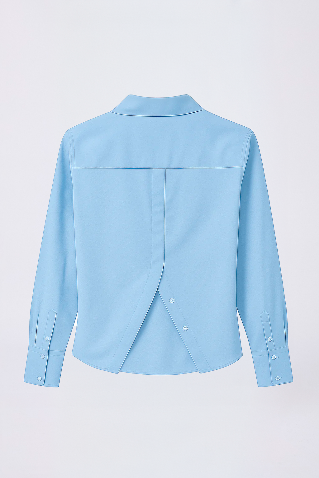 BLUSA CAMISERA CON BOTONES DELANTEROS Y POSTERIORES CELESTE - BILBAO