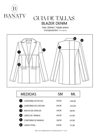 BLAZER DENIM CON BOLSILLOS FUNCIONALES NATURAL