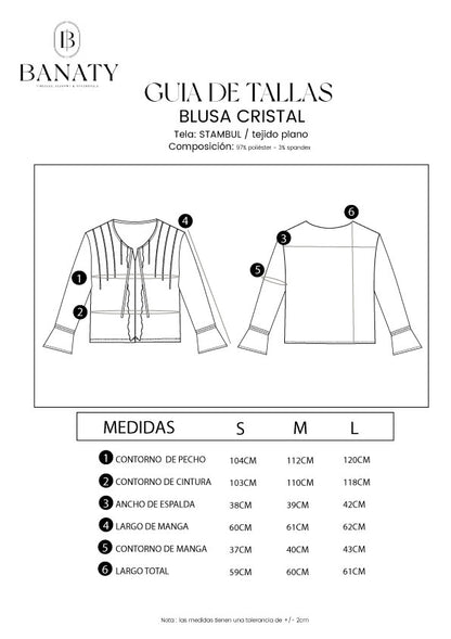 BLUSA BOHO MANGA LARGA CRISTAL DE MUJER BANATY