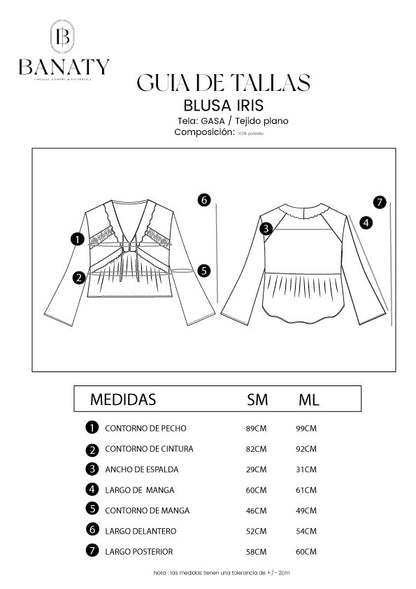 BLUSA FLUIDA MANGA LARGA IRIS DE MUJER BANATY