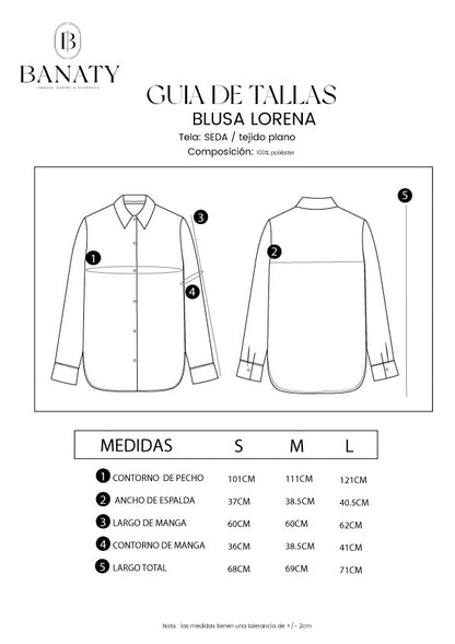 BLUSA LORENA MANGA LARGA CON BOTONES NEGRO