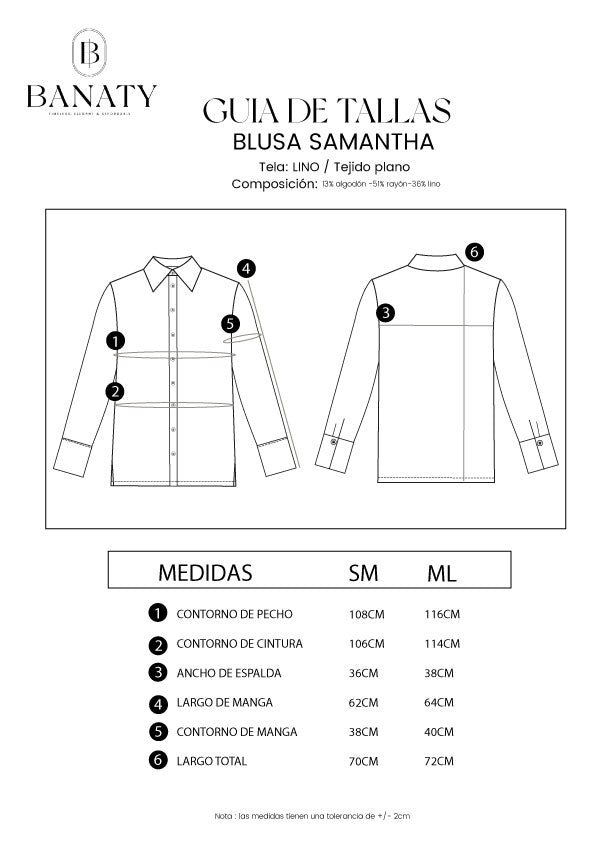 Blusa cuello camisero Samantha