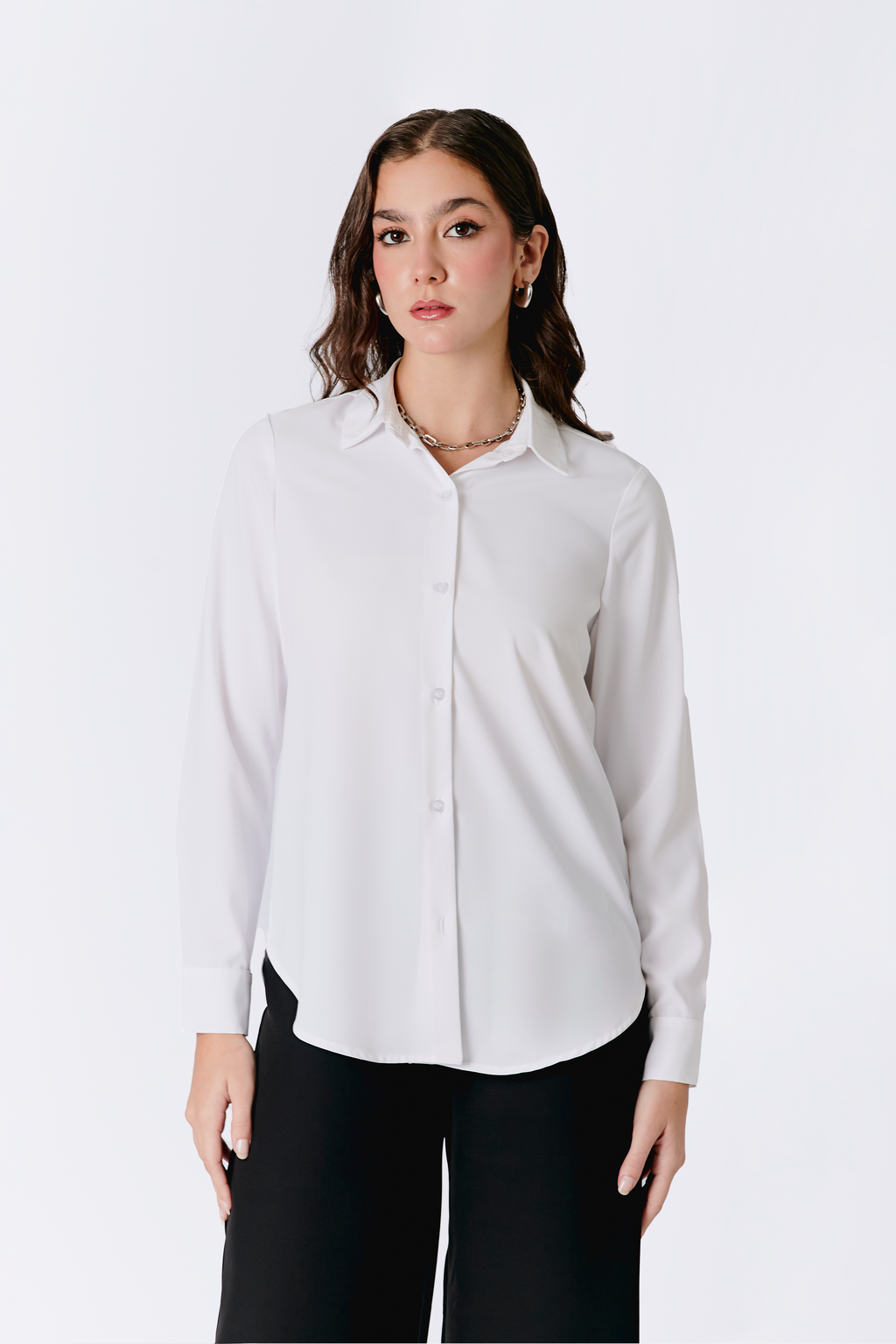 BLUSA LORENA MANGA LARGA CON BOTONES DE MUJER saga