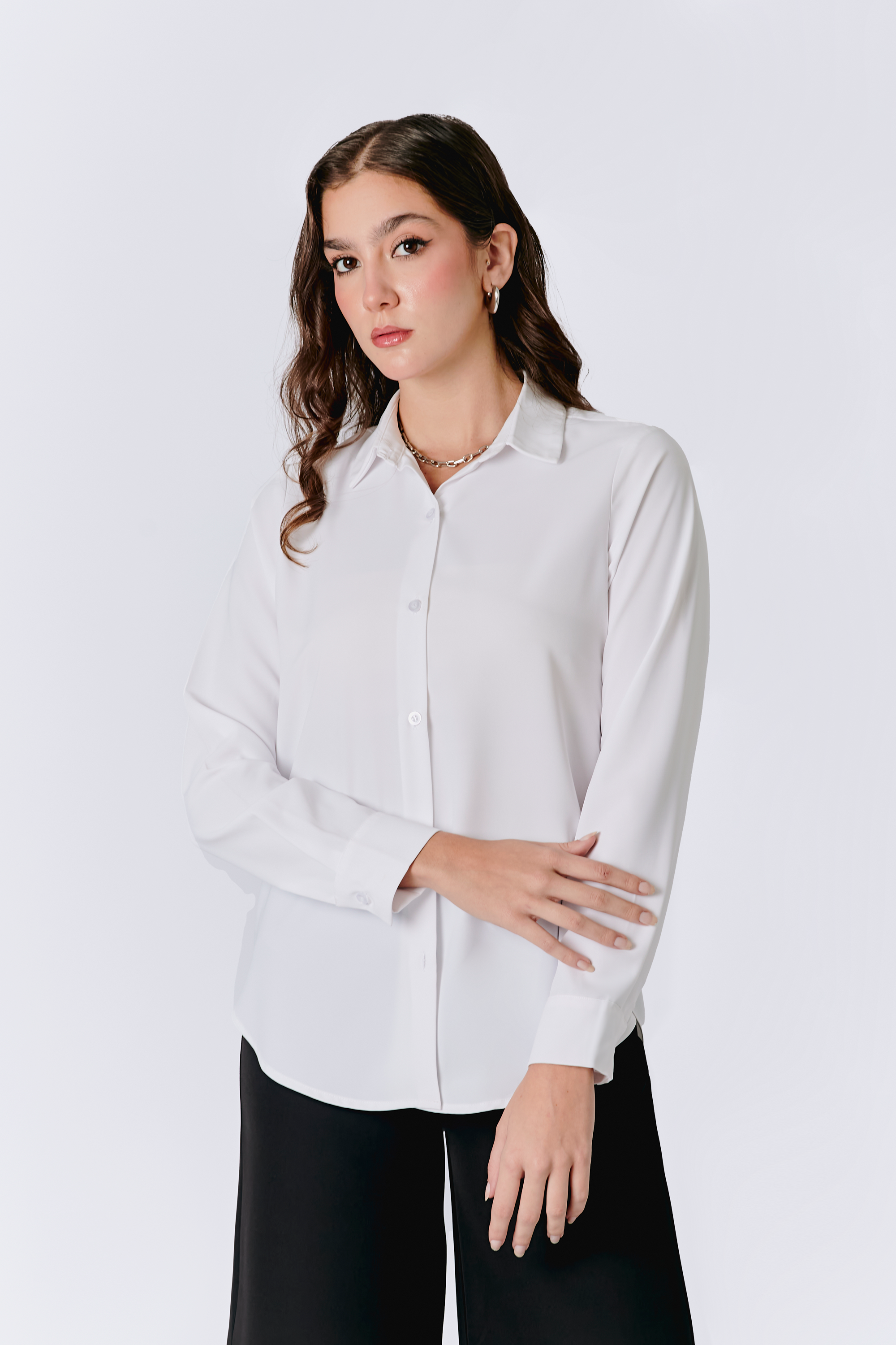 BLUSA LORENA MANGA LARGA CON BOTONES DE MUJER saga