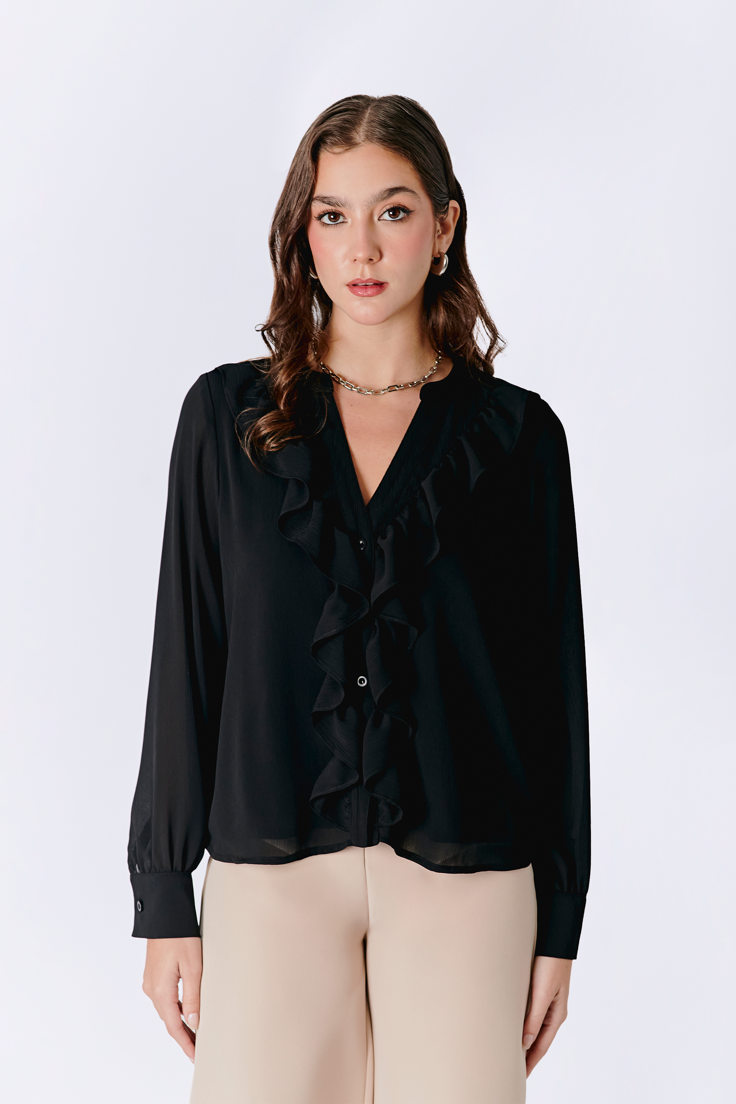 BLUSA AILEN MANGA LARGA NEGRO [PRE-VENTA]
