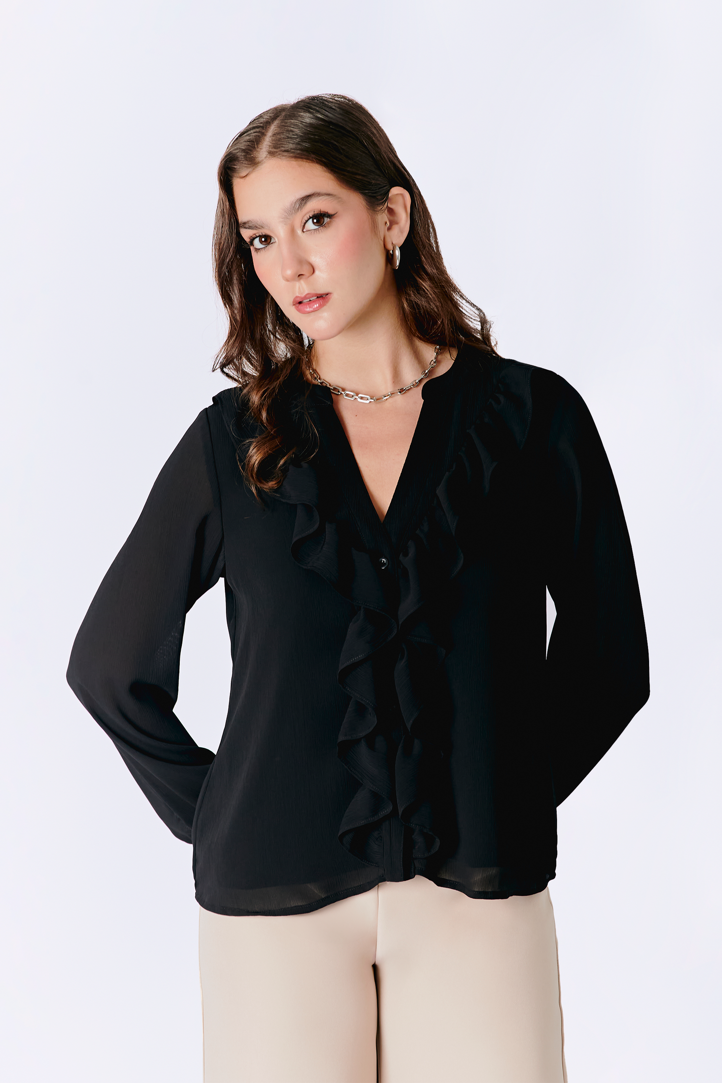 BLUSA AILEN MANGA LARGA NEGRO [PRE-VENTA]