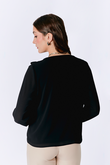 BLUSA AILEN MANGA LARGA NEGRO [PRE-VENTA]