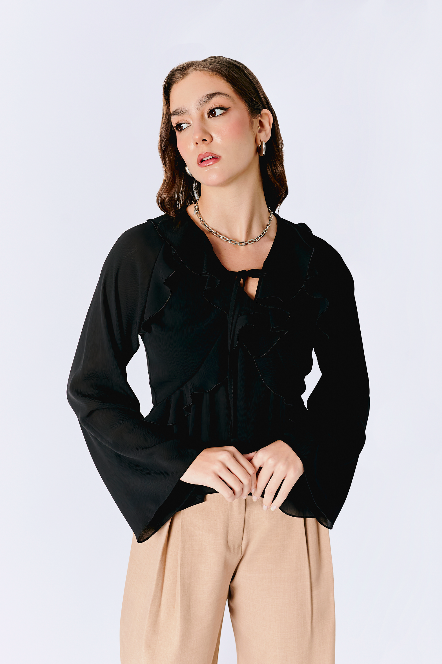 BLUSA FLUIDA MANGA LARGA IRIS DE MUJER BANATY