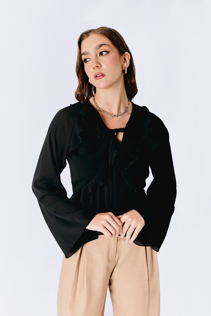 BLUSA FLUIDA MANGA LARGA IRIS DE MUJER BANATY
