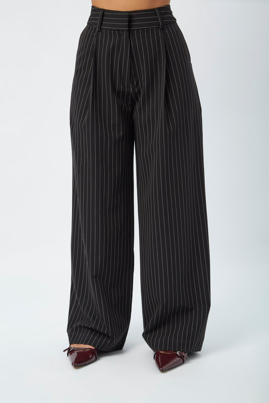 Pantalón De Rayas Miranda Rayas Negro
