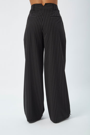 Pantalón De Rayas Miranda Rayas Negro