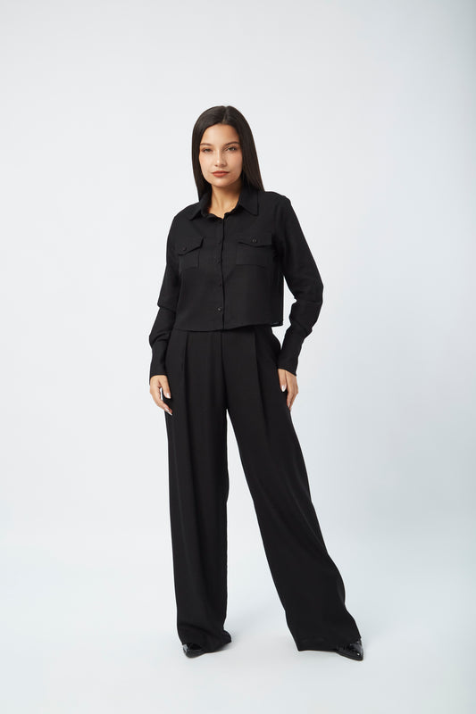 Pantalón de Lino Aitana Negro