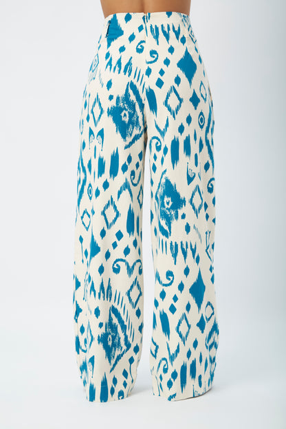 Pantalón Aitana- Print Turquesa