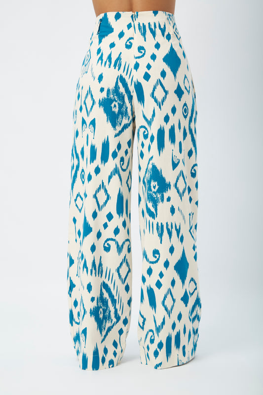 Pantalón Aitana- Print Turquesa