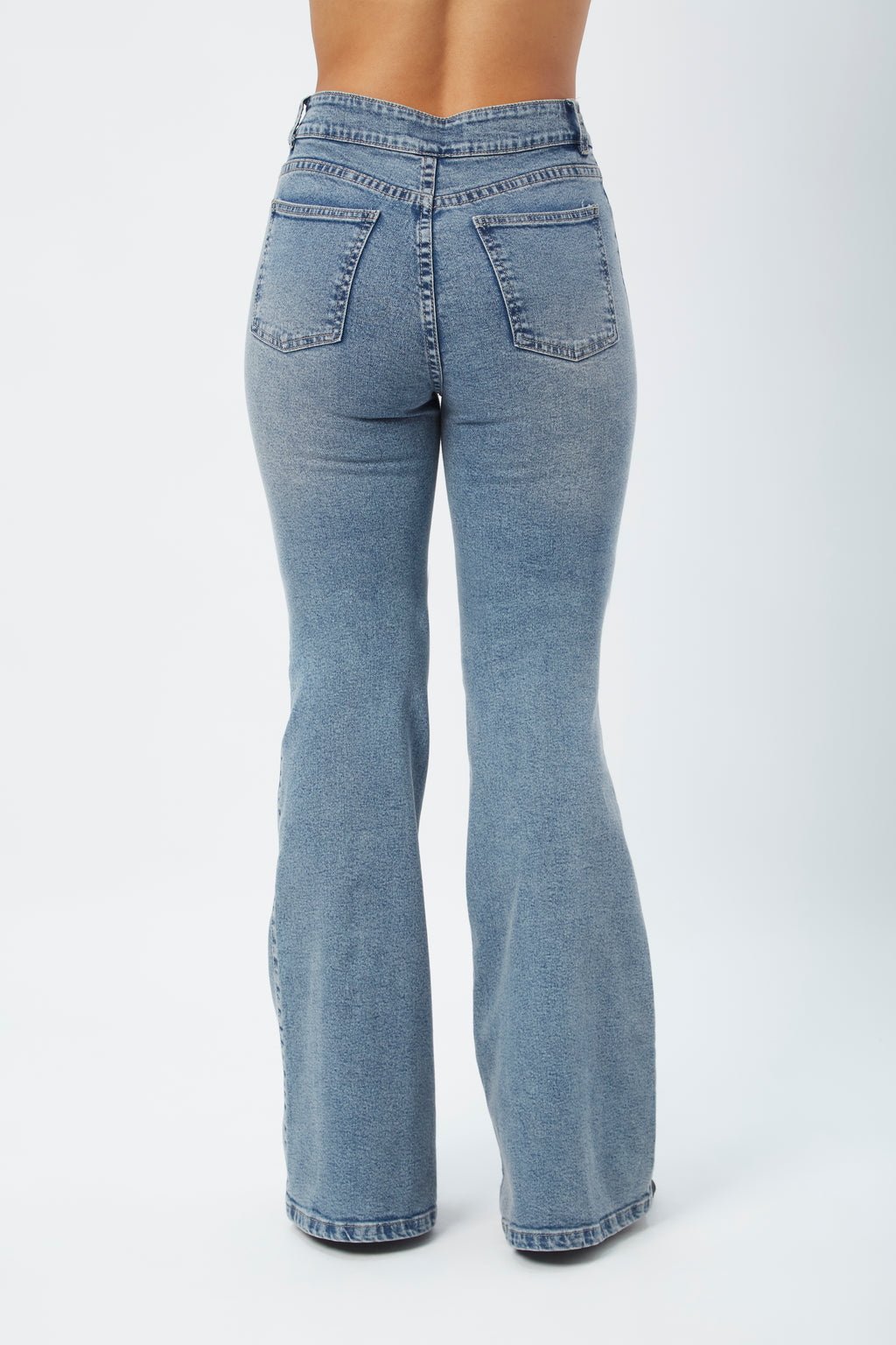 Pantalón Flare Denim Azul Vintage