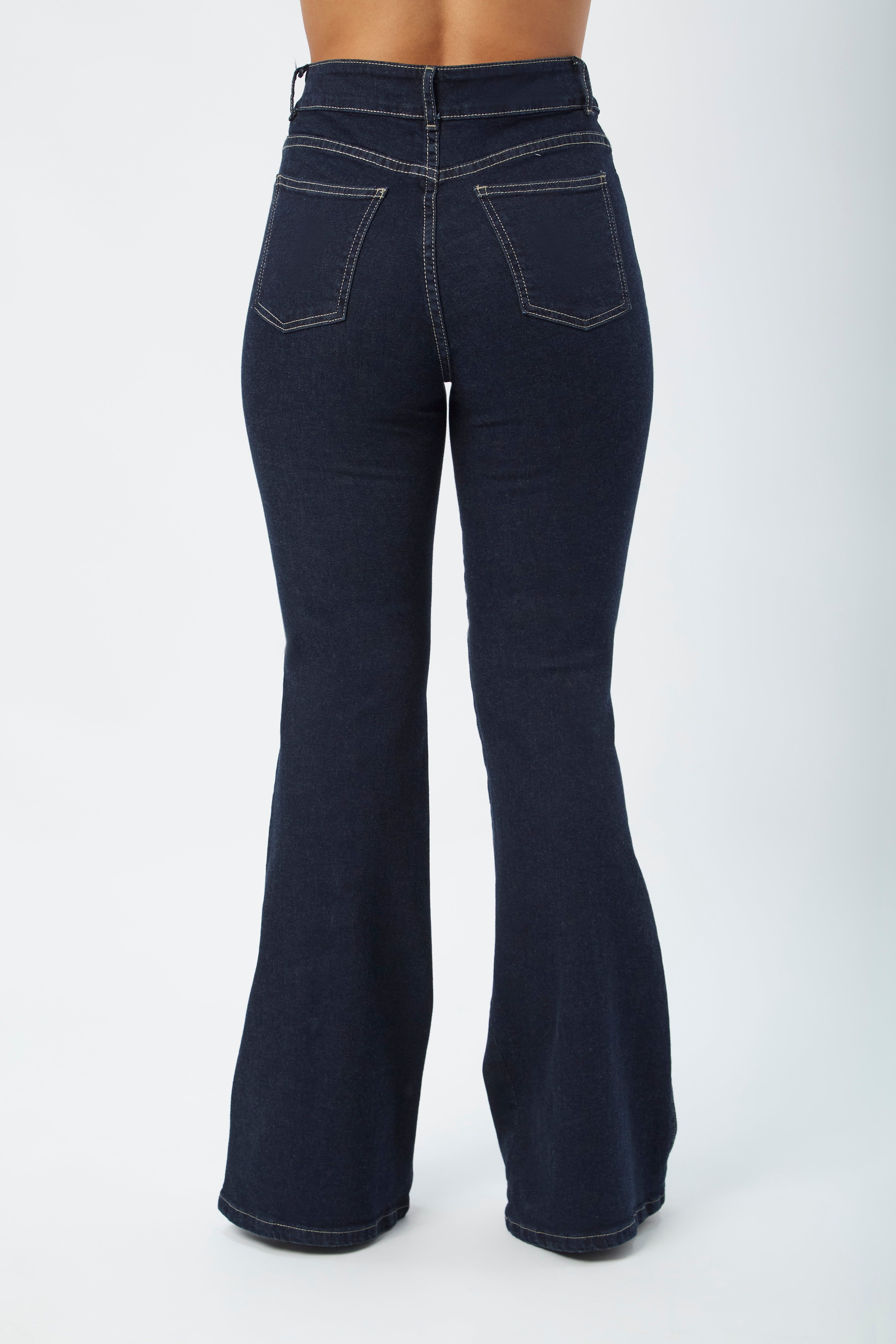 Pantalón Flare Denim Azul Marine