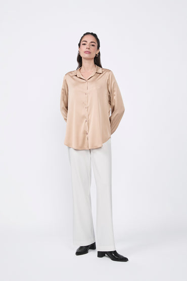 Blusa de Seda Beige