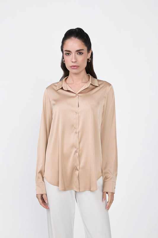Blusa de Seda Beige