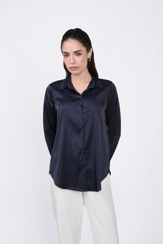 Blusa de Seda Marino