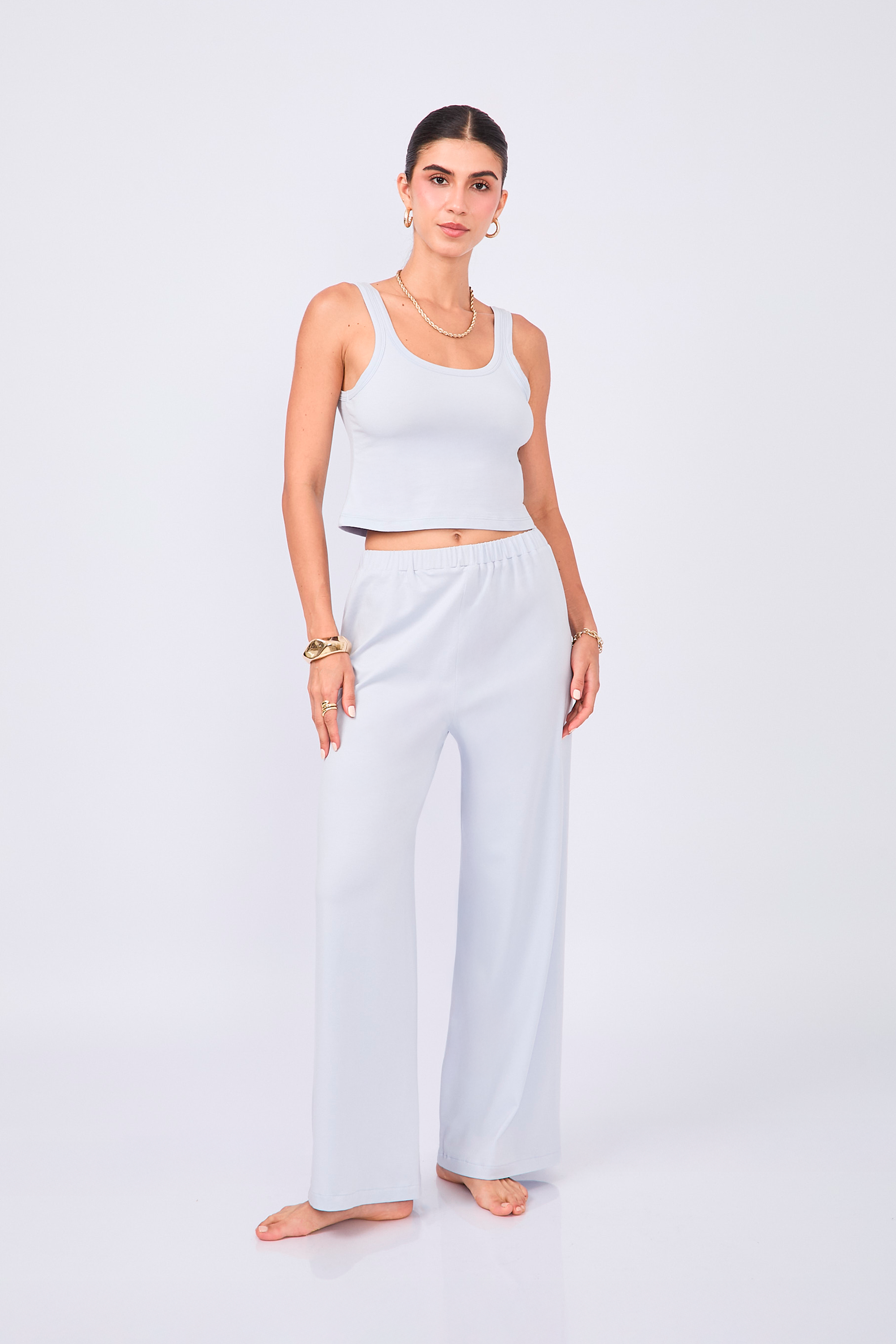 PANTALÓN DE ALGODÓN PIMA EN CELESTE – CHLEO