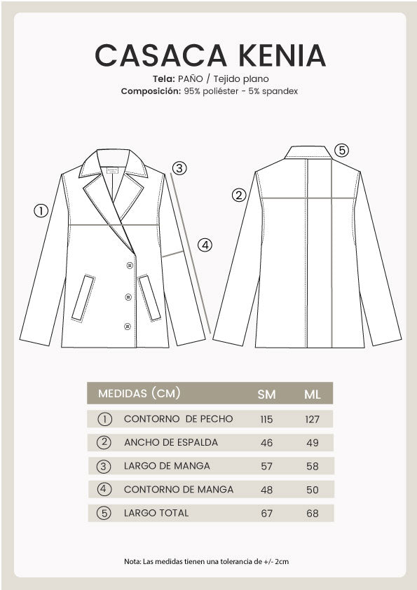 Casaca semi-oversize con bolsillos laterales cocoa - Kenia