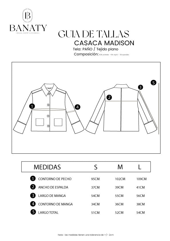 CASACA CROP SASTRE NEGRO - MADISON