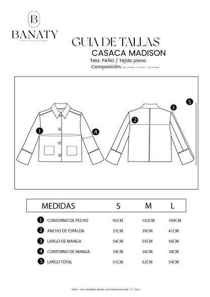 CASACA CROP SASTRE MADISON  DE MUJER BANATY