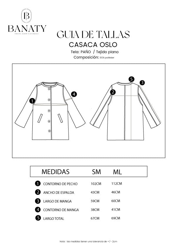 CASACA OSLO CON BOLSILLOS LATERALES Y BOTONES BEIGE