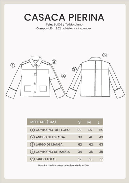 Casaca Pierina con bolsillos y botones frontales beige