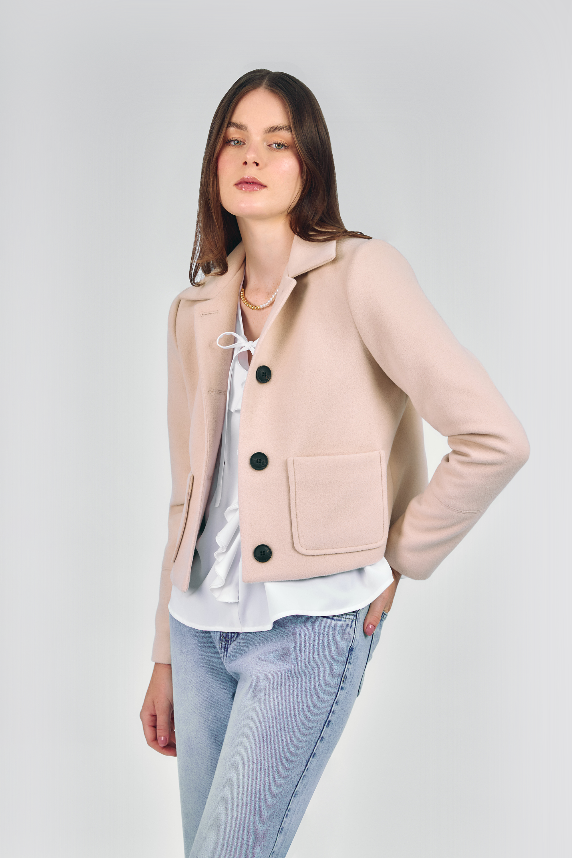 CASACA CROP SASTRE BEIGE - MADISON