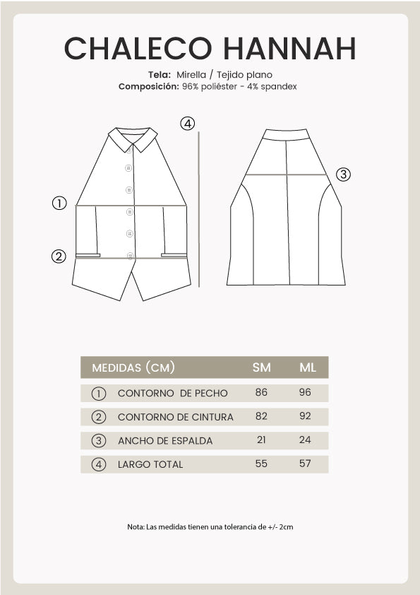 CHALECO HANNAH CON CUELLO CAMISERO Y BOLSILLOS FUNCIONALES PERLA [PRE-VENTA]