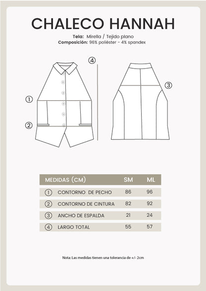 CHALECO HANNAH CON CUELLO CAMISERO Y BOLSILLOS FUNCIONALES PERLA [PRE-VENTA]