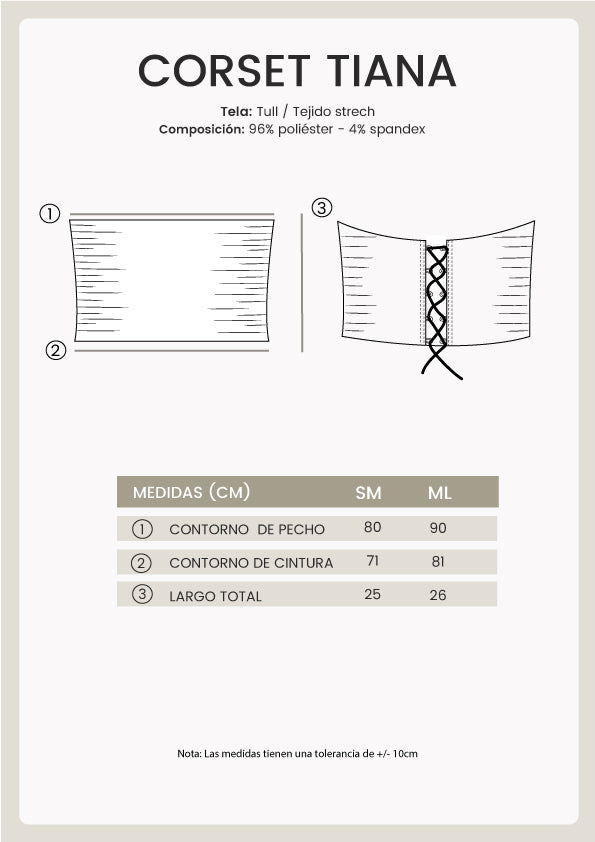 CORSET DRAPEADO PERLA - TIANA