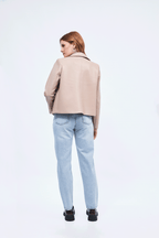 CASACA DE CUERINA CON CIERRE BEIGE - GINEBRA