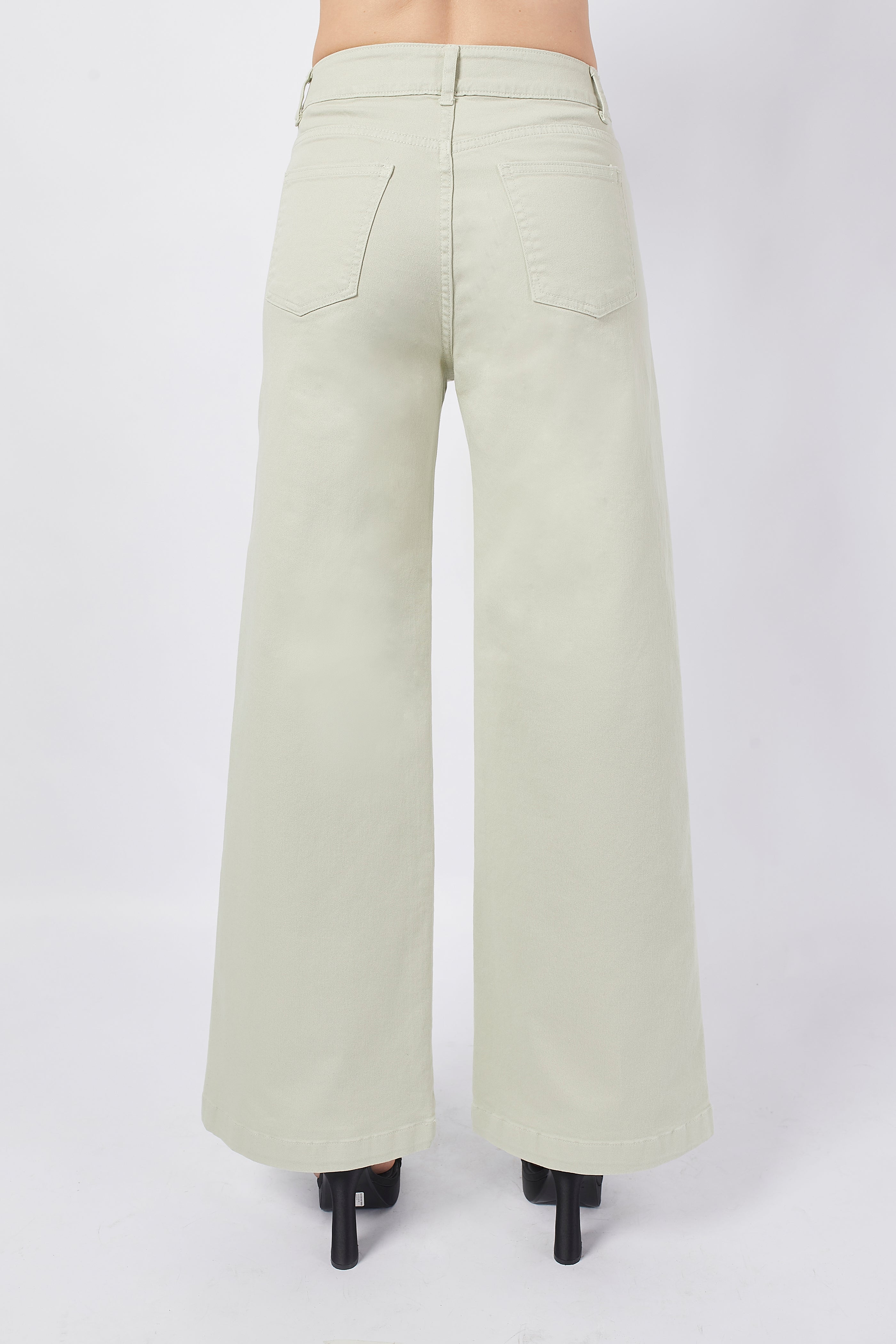 MAXI WIDE LEG JEANS PISTACHO