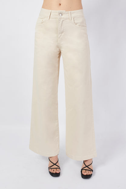 MAXI WIDE LEG JEANS PISTACHO LATTE
