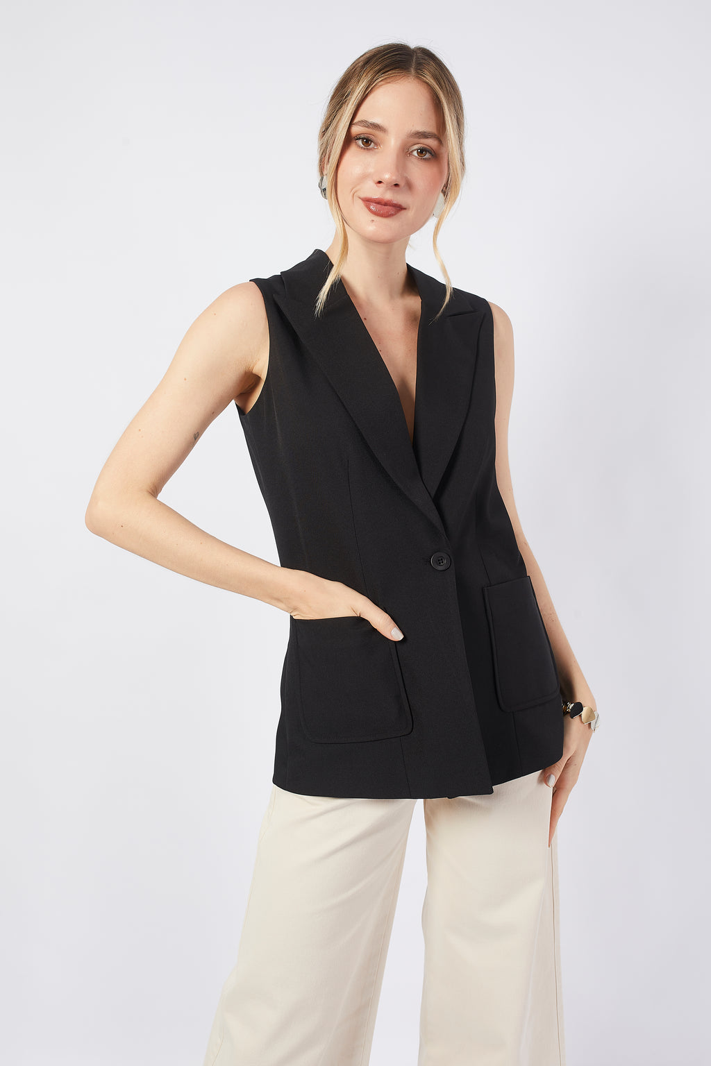 CHALECO SASTRERO LARGO - SOFIA