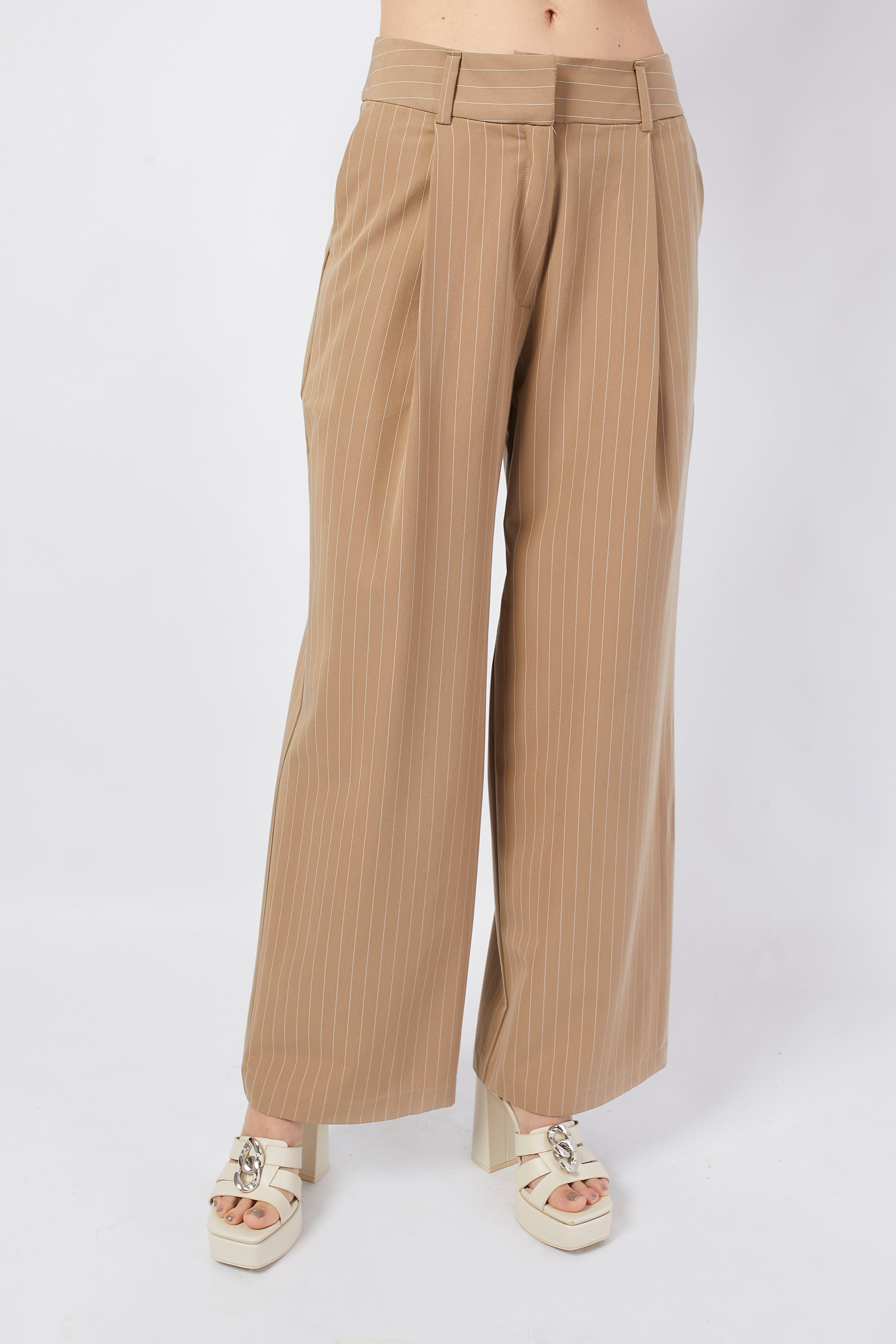 Pantalón De Rayas Rayas Camel - Miranda