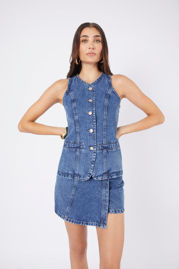 MAXI CHALECO DENIM AZUL CRISTAL
