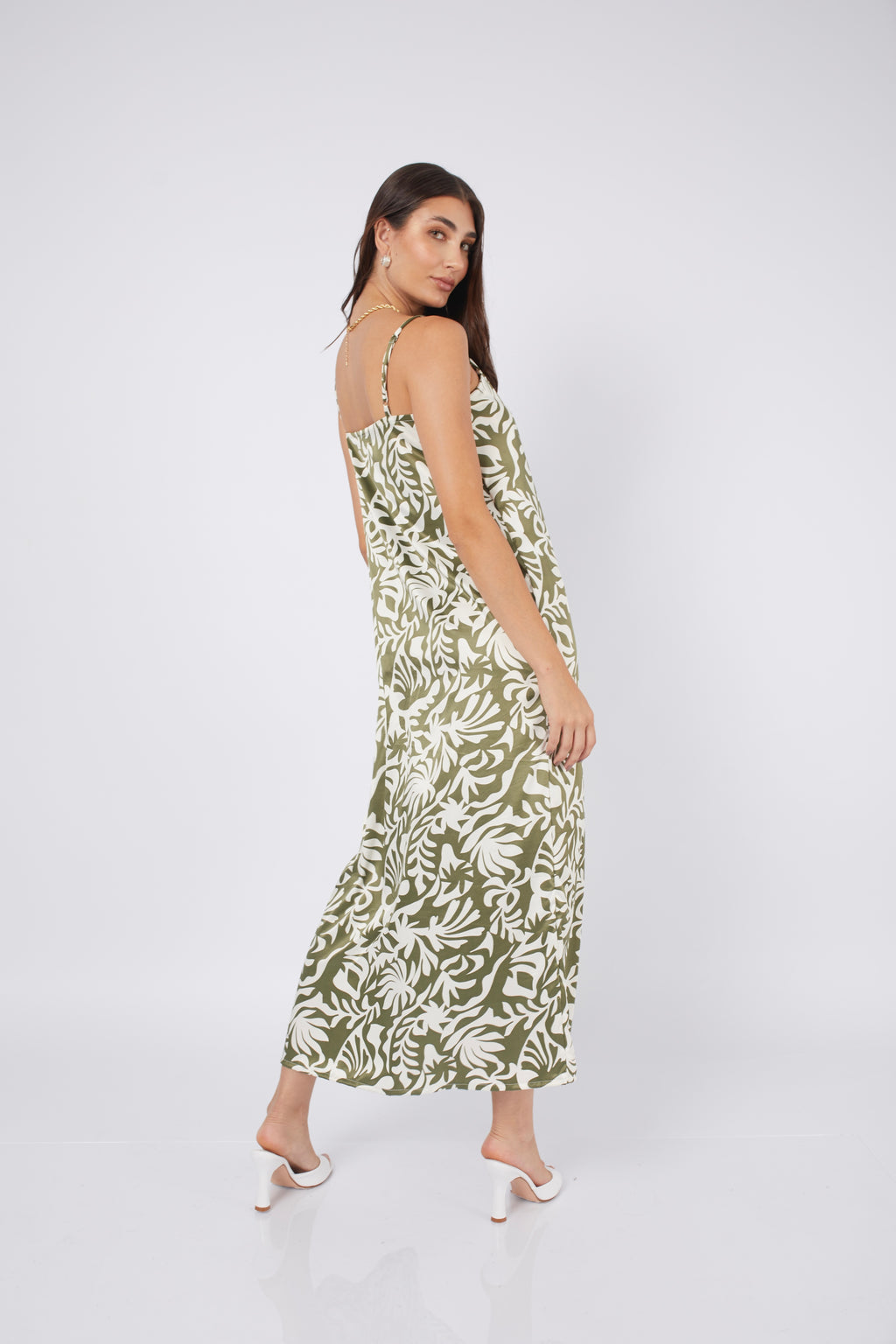 VESTIDO DE SEDA PRINT VERDE - ALBA