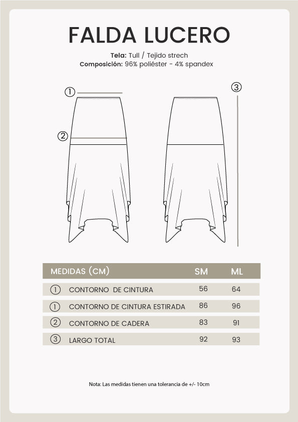 FALDA MIDI DE MALLA ASIMÉTRICA PRINT MARRON - LUCERO