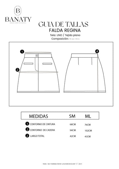 FALDA DE LINO REGINA PERLA