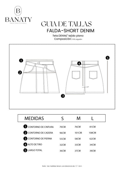 FALDA SHORT DENIM CELESTE DAY