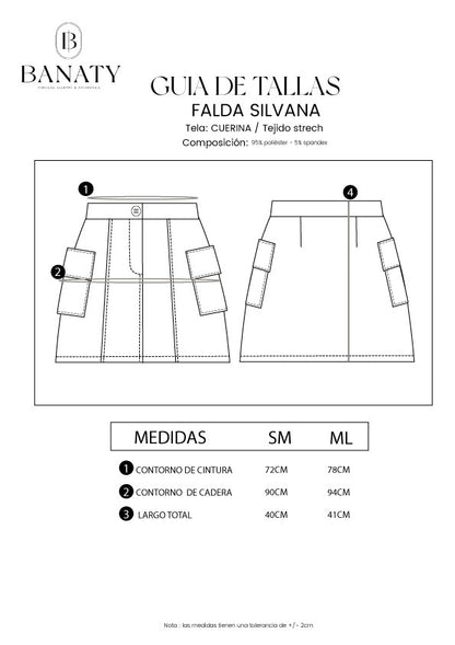 Falda de Cuerina Silvana Marrón