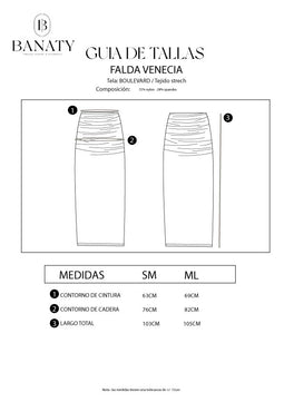 FALDA MIDI DRAPEADA VENECIA