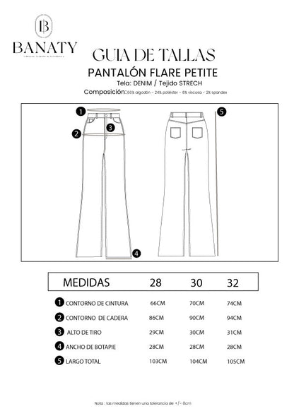 Denim Flare Petite azul marine
