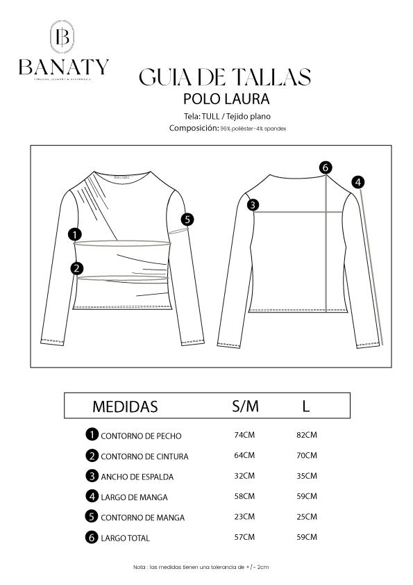 Polo tull manga larga Laura
